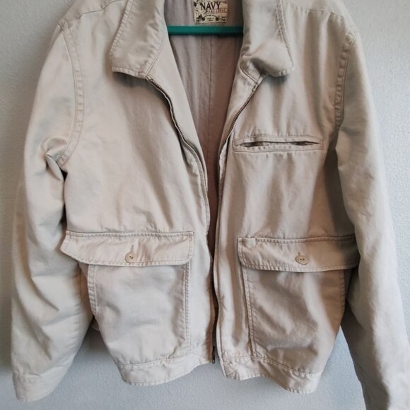 Old Navy Men's Khaki Lined Zip Front Jacket sz XXL - Picture 1 of 10